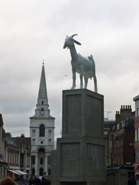 I Goat - by Kenny Hunter with Christ Church in the background.